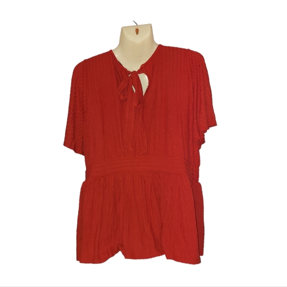 Torrid Pointelle Rib V-Neck Babydoll Top - Picture 8 of 11